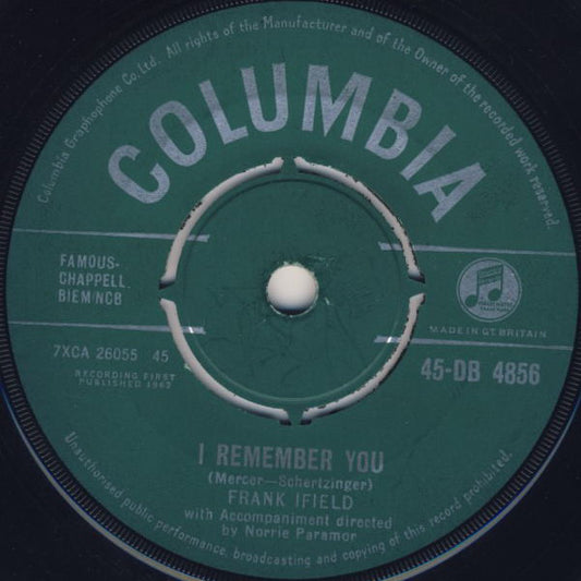 Frank Ifield - I Remember You (7", Single)