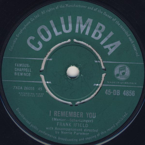 Frank Ifield - I Remember You (7