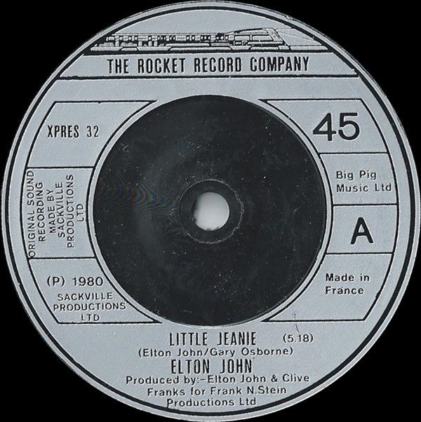 Elton John - Little Jeanie (7", Single)