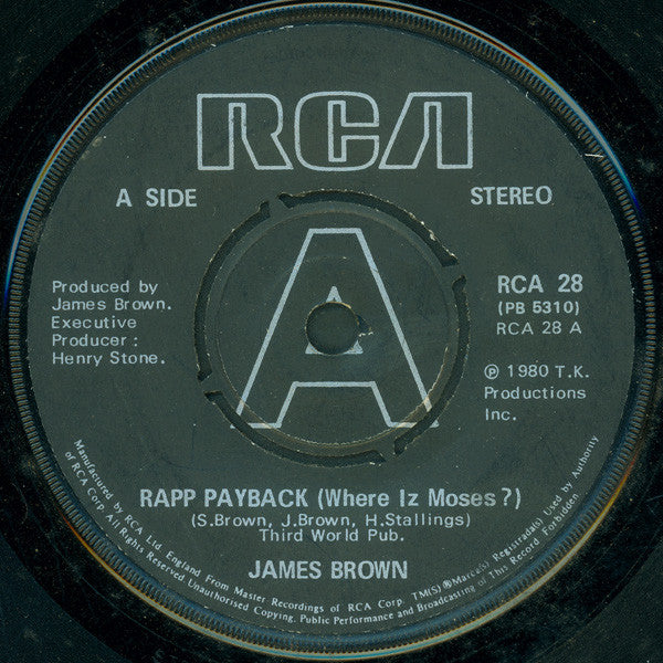 James Brown - Rapp Payback (Where Iz Moses?) (7", Single)