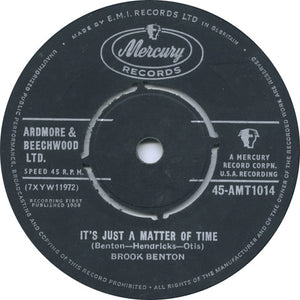 Brook Benton - It's Just A Matter Of Time / Hurtin' Inside (7", Single)