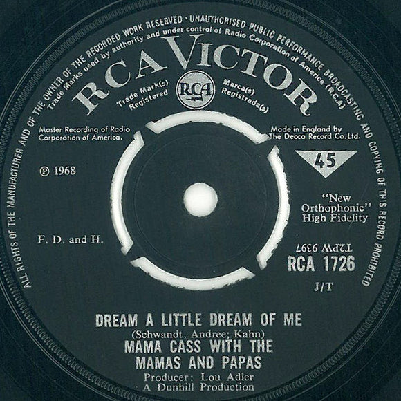 Mama Cass* With The Mamas And Papas* - Dream A Little Dream Of Me (7