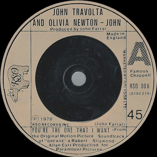 John Travolta And Olivia Newton-John - You're The One That I Want (7", Single, Bei)