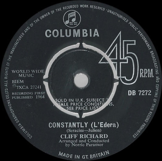 Cliff Richard - Constantly (L'Edera) (7")