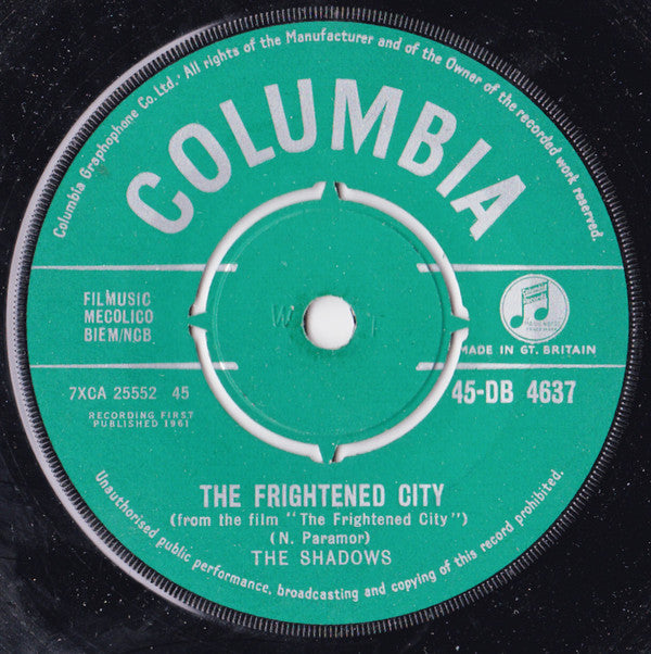 The Shadows - The Frightened City (7", Single)