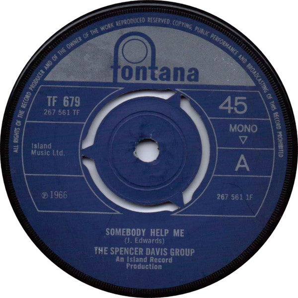 The Spencer Davis Group - Somebody Help Me (7", Single, 3 p)