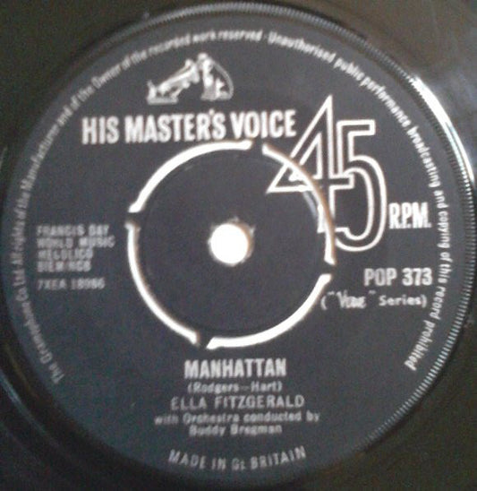 Ella Fitzgerald - Manhattan / Every Time We Say Goodbye (7", Bla)