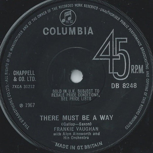 Frankie Vaughan With Alyn Ainsworth And His Orchestra* - There Must Be A Way (7", Single, Sol)