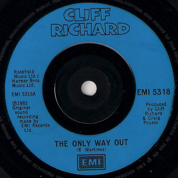 Cliff Richard - The Only Way Out (7", Blu)