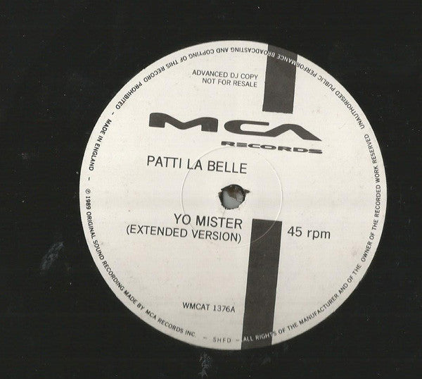 Patti LaBelle - Yo Mister (12", Promo)