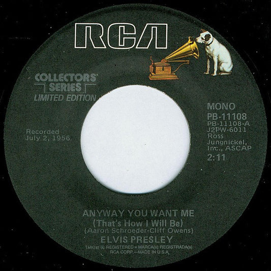 Elvis Presley - Any Way You Want Me (That's How I'll Be) / Love Me Tender (7", Mono, Ltd, RE)