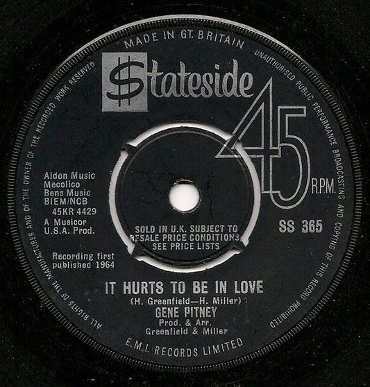 Gene Pitney - It Hurts To Be In Love / Hawaii (7", Single, Mono)