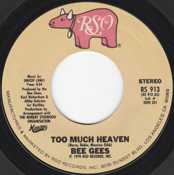 Bee Gees - Too Much Heaven (7", Single, Pit)