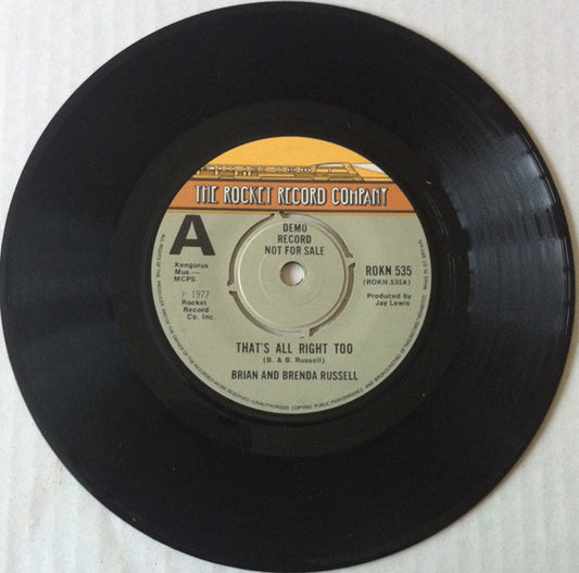 Brian & Brenda Russell - That's Alright Too / Who Loves You (7", Single, Promo)