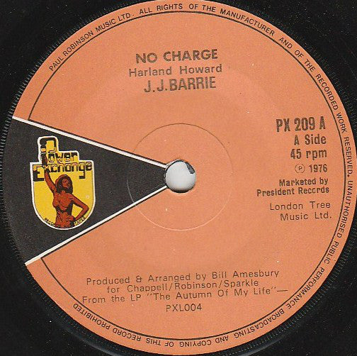 J. J. Barrie - No Charge (7", Single, sol)