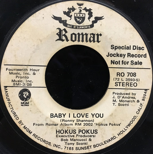 Hokus Pokus (2) - Baby I Love You (7", Promo)