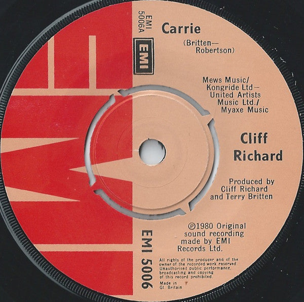 Cliff Richard - Carrie (7", Single, Com)