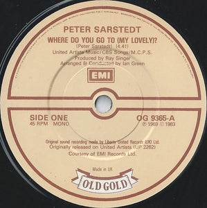 Peter Sarstedt - Where Do You Go To (My Lovely) / Frozen Orange Juice (7", Mono)