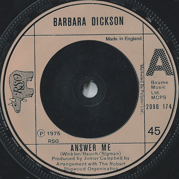 Barbara Dickson - Answer Me (7", Single, Com)