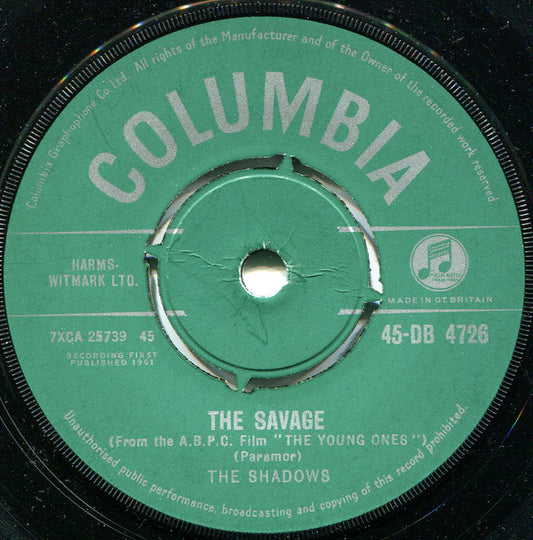 The Shadows - The Savage (7", Single)