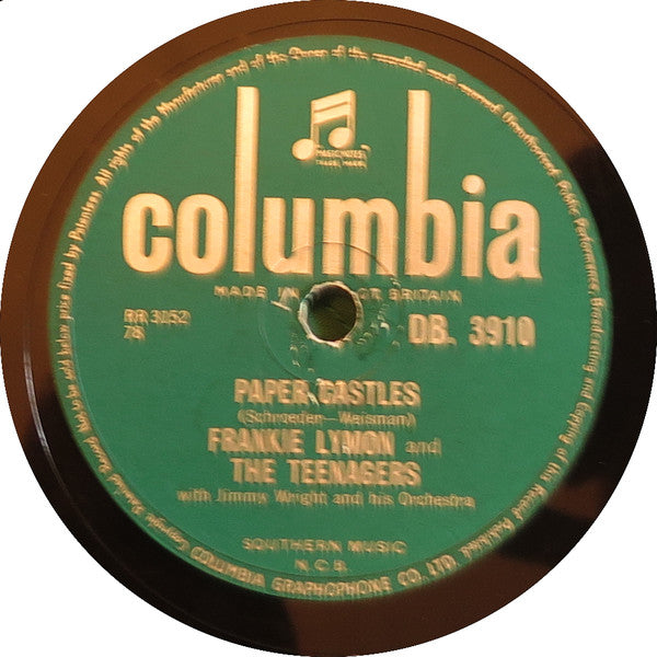 Frankie Lymon & The Teenagers - Paper Castles (Shellac, 10", Single, Mono)