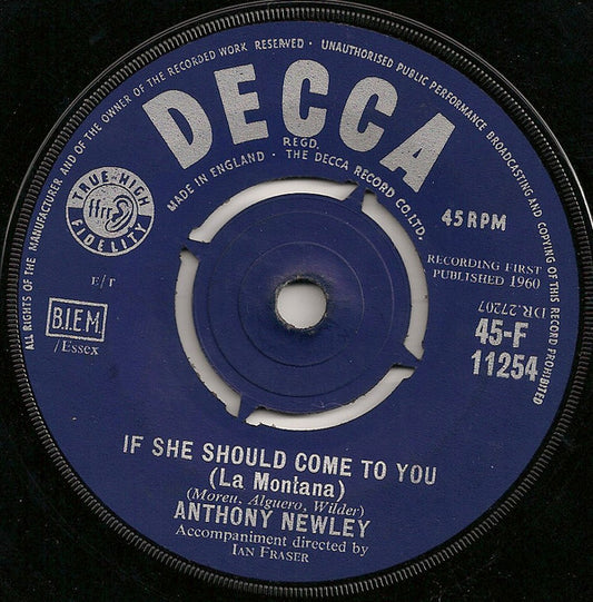 Anthony Newley - If She Should Come To You (La Montana) (7", Single)