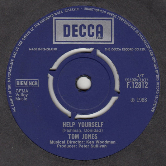 Tom Jones - Help Yourself (7", Single)