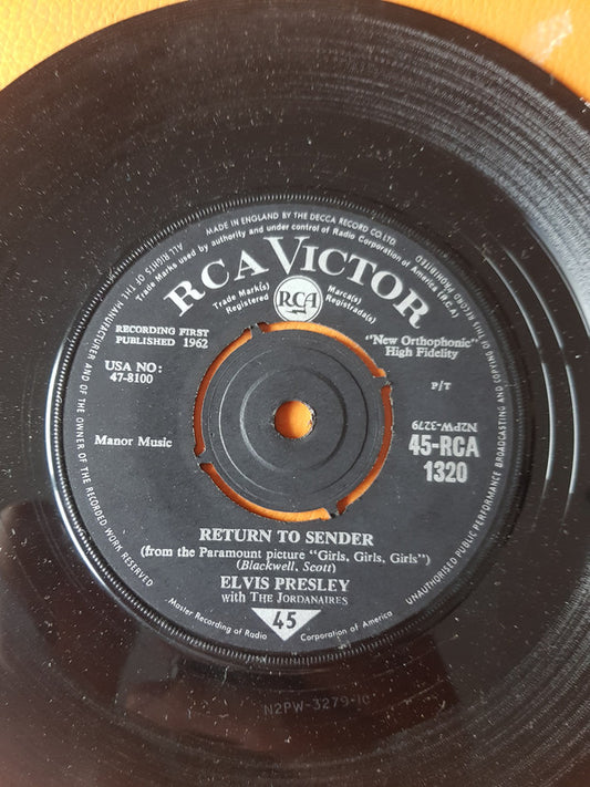 Elvis Presley With The Jordanaires - Return To Sender (7", Single, RP)