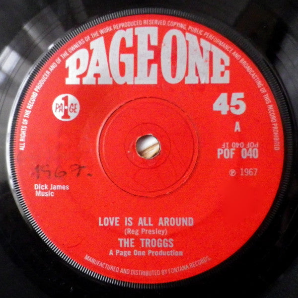 The Troggs - Love Is All Around (7", Single, Sol)