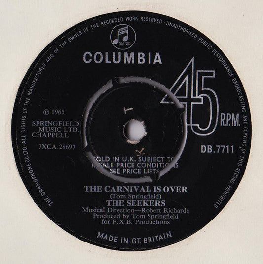 The Seekers - The Carnival Is Over (7", Pus)