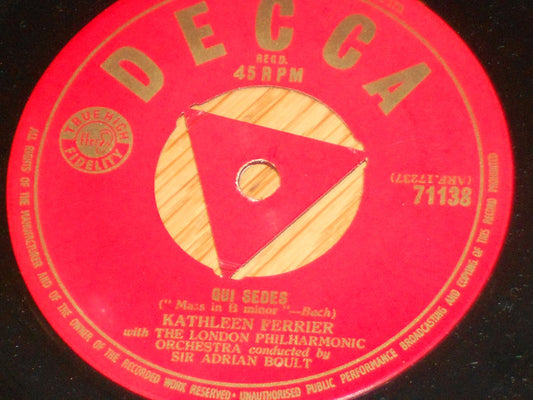 Kathleen Ferrier - Qui Sedes / Agnus Dei (7", Single)