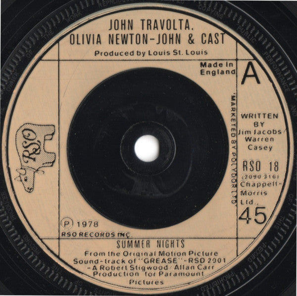 John Travolta & Olivia Newton-John - Summer Nights (7", Single)