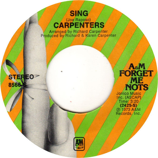 Carpenters - Sing / Yesterday Once More (7", Single)