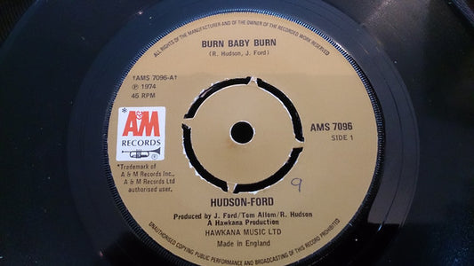 Hudson-Ford - Burn Baby Burn (7", Single)