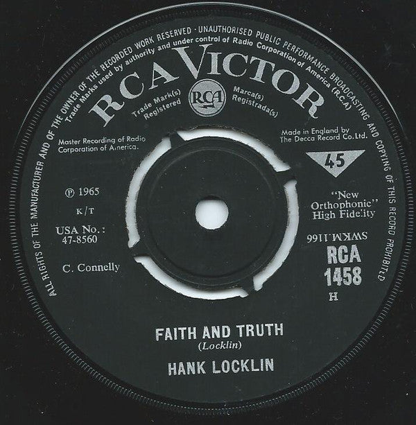 Hank Locklin - Faith And Truth (7", Single)