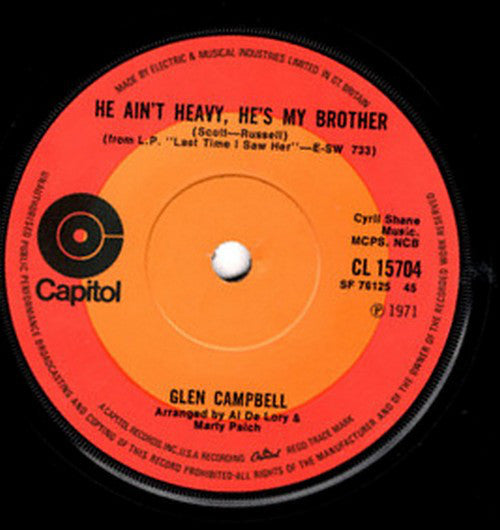 Glen Campbell - He Ain't Heavy,He's My Brother (7", Single)