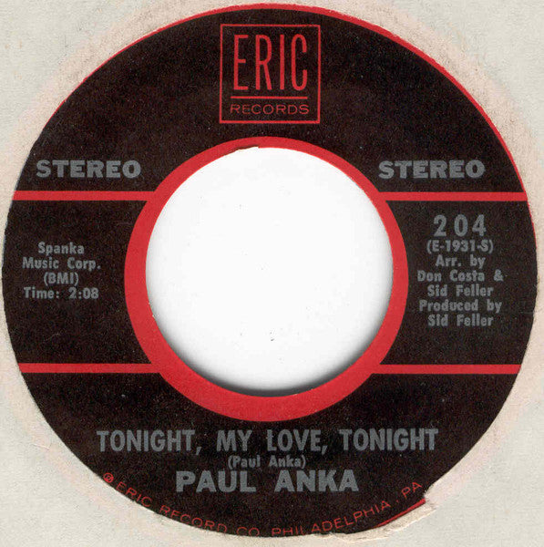 Paul Anka - Tonight, My Love, Tonight (7")