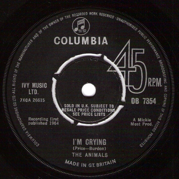 The Animals - I'm Crying (7", Single)