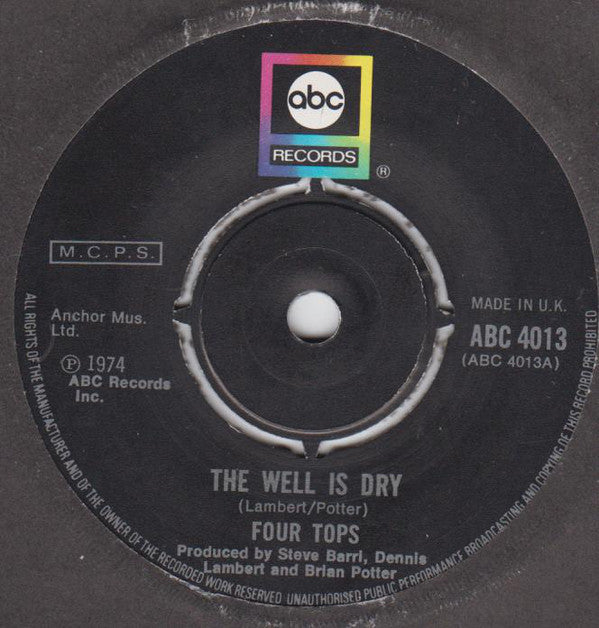 Four Tops - The Well Is Dry (7", Single, Pus)