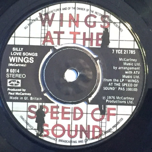 Wings (2) - Silly Love Songs (7", Single)