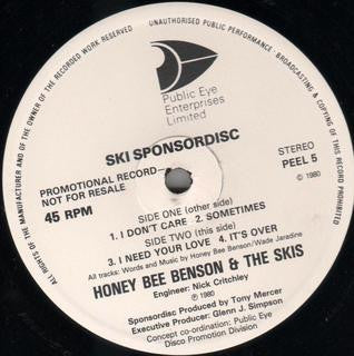 Honey Bee Benson & The Ski's - Ski Sponsor-Disc (12", EP, Promo)