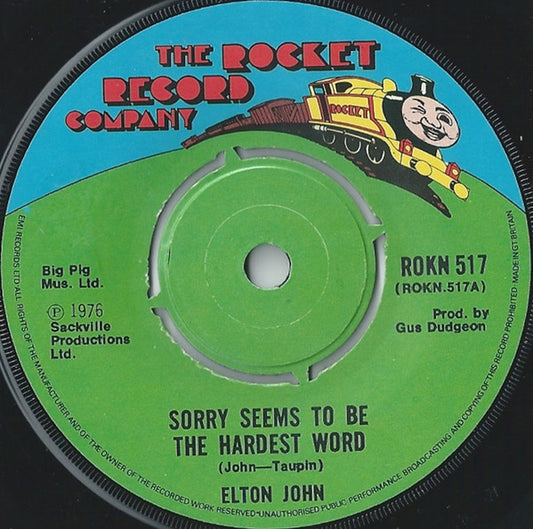 Elton John - Sorry Seems To Be The Hardest Word (7", Single, Com)