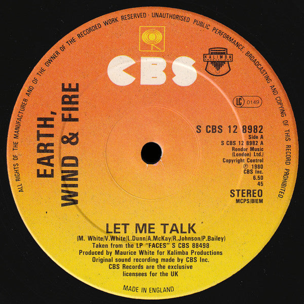 Earth, Wind & Fire - Let Me Talk (12")