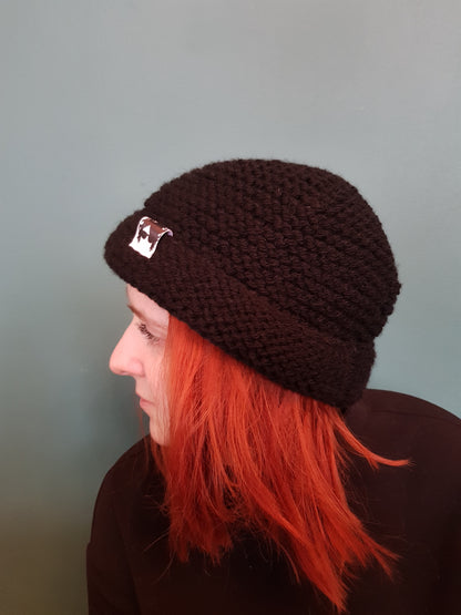 Signature Curly Beanie - Black